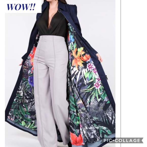 Blu Trends Jackets & Blazers - 2XHP!!🎉🎉Maxi Denim Coat w/Gorgeous Floral Lining